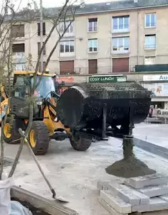 godet malaxeur pavage rouen chantier